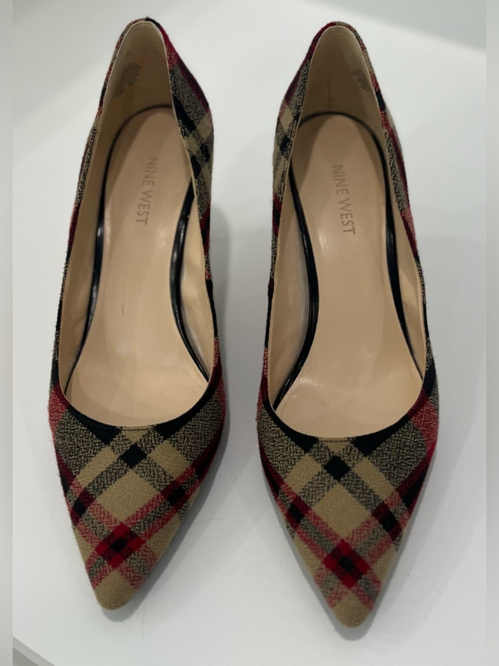 NINE WEST Margot Plaid Pumps, Size 8 1/2